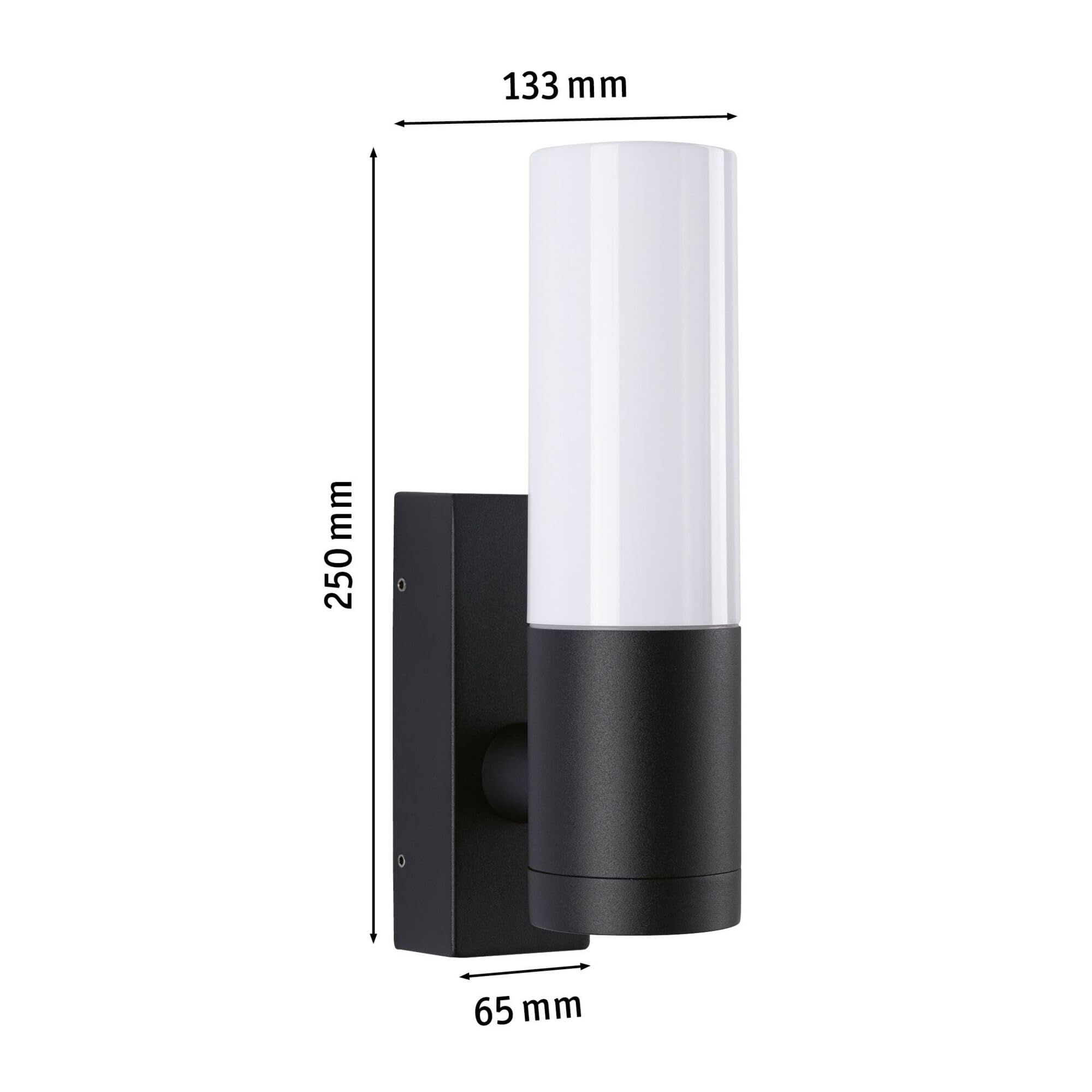 Paulmann 94787 applique d'extérieur Tralia IP44 max. 10W 250 mm Anthracite aluminium E27 - Luminaire d'extérieur sans ampoule
