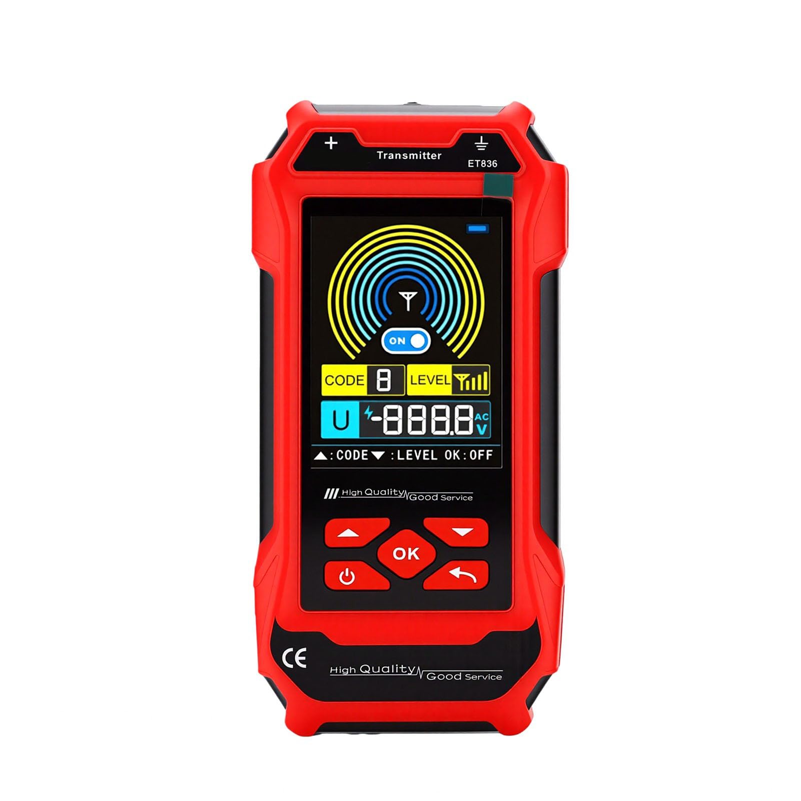 Eujgoov Localizador de Cables ET836, Detector de Cables 125kHz, Rastreador de Señales Subterráneas para Pared, Localizador de Roturas y Cortocircuitos, Probador de Tensión NCV con