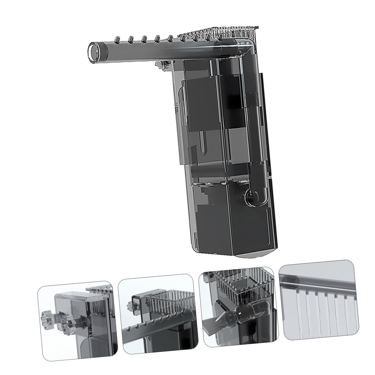 Toyvian 2 Pezzi Filtro a Film D' Aeratore per Acquari Accessori per Acquari Processore di Film D' per Rimozione del io Filtro o Pompa dell'Acqua Nero ABS