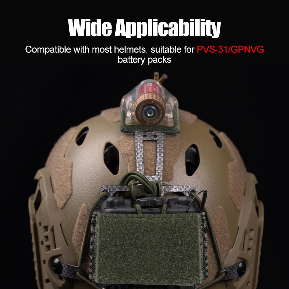 Borsa per Peso Casco, Custodia per Batteria NVG per Casco Tattica, Sacchetto Contrappeso per Caschi da Softair con Gancio e Passante per Sistema di Ritenzione da Batteria PVS31