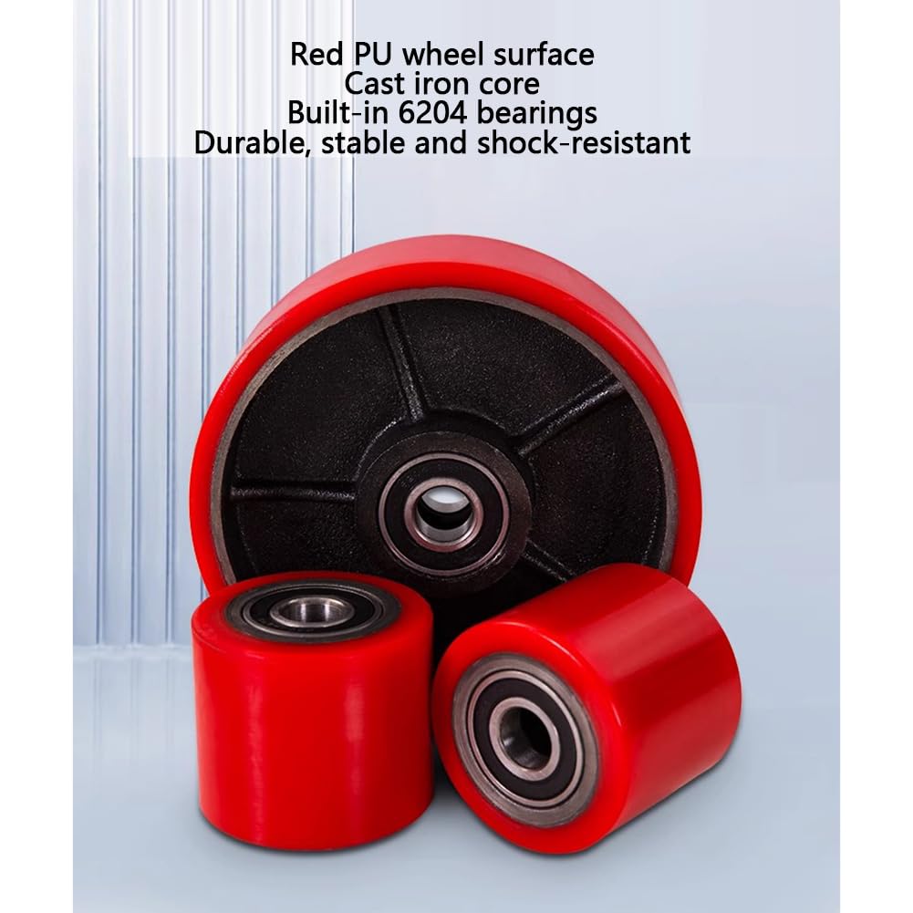 4 Ruote Per Transpallet In Nylon - 80x70 Mm, Asse 20 Mm - Con Cuscinetti A Sfera Per Terreni Irregolari - Foto 10