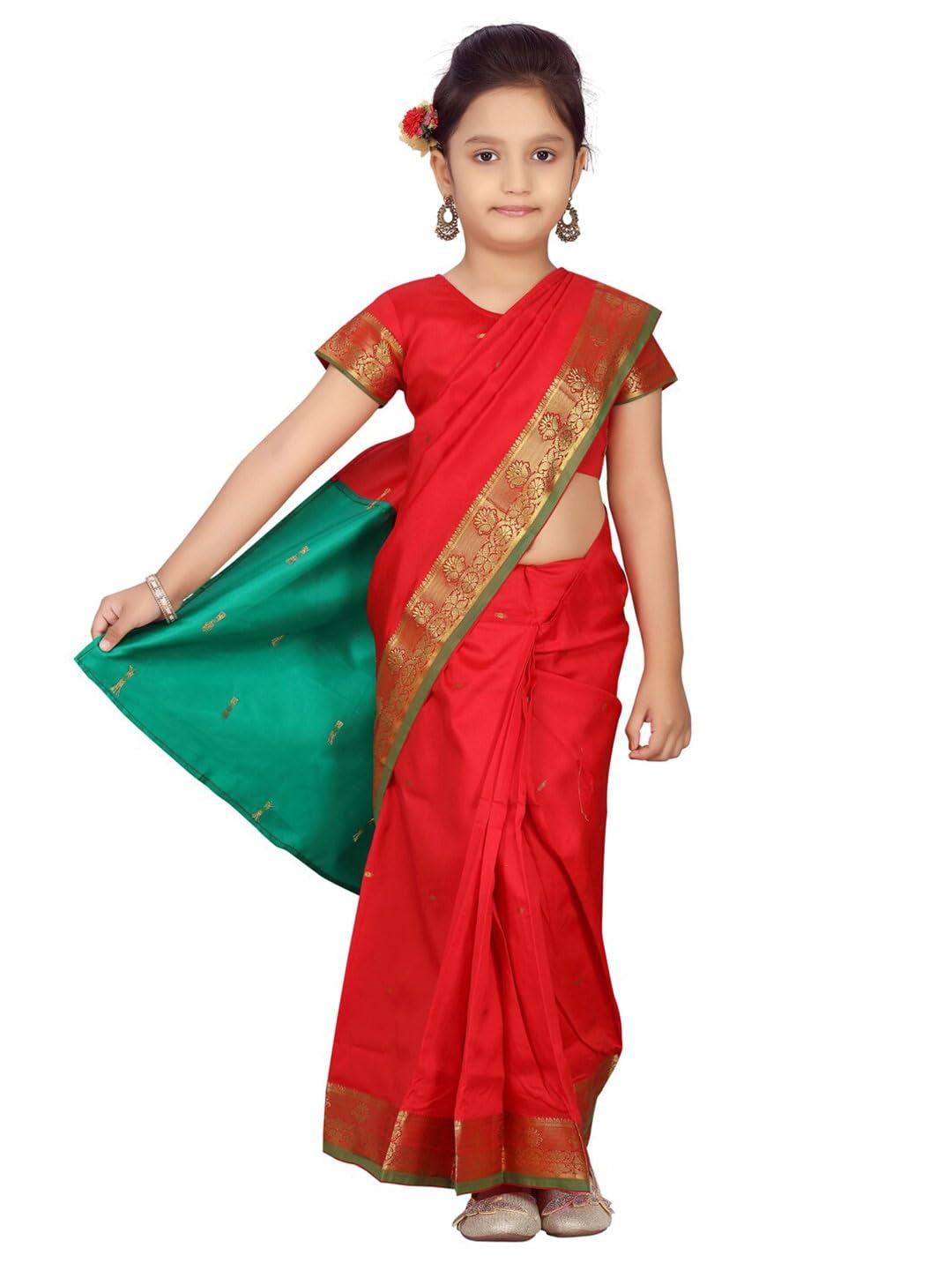 MtrollsGirls Art Silk Saree - 17363012, Multicolor, One Size