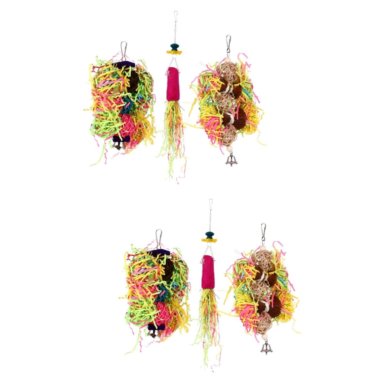 Toddmomy 6piezas Juguete para Aves Juguete De Masticar para Periquitos y Accesorios De Entretenimiento Masticar y Desgastar