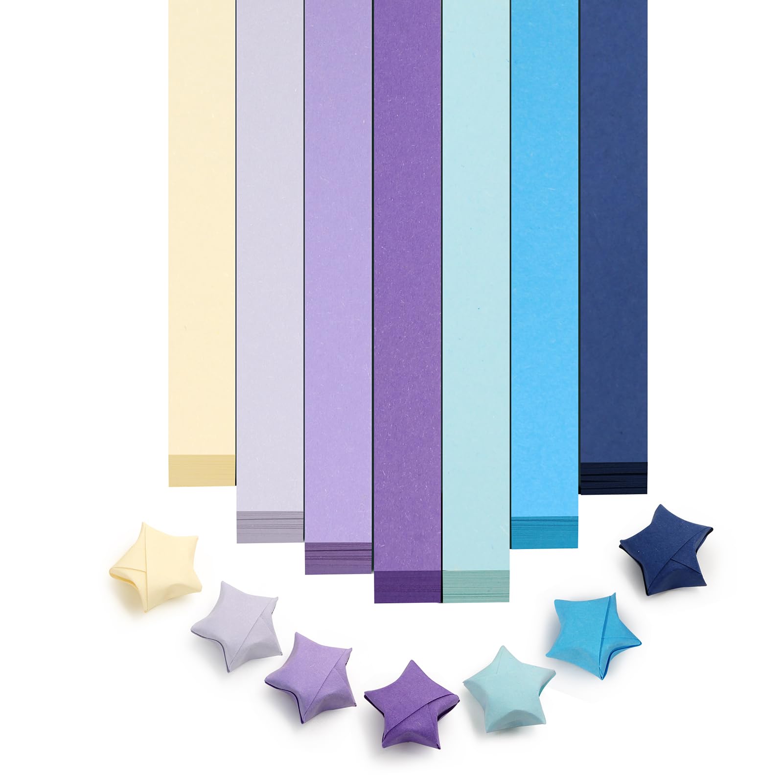 FoDau770 Solid Color Star Paper Strips, 1080 Sheet Origami Star Paper for Art Crafts Gift DIY Project - Blue & Purple Series