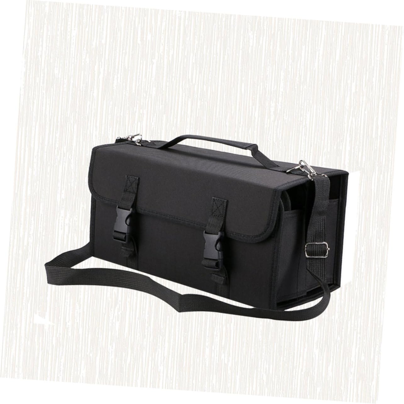 Operitacx Astuccio per 120 Marker Nero con Cerniera e Tracolla