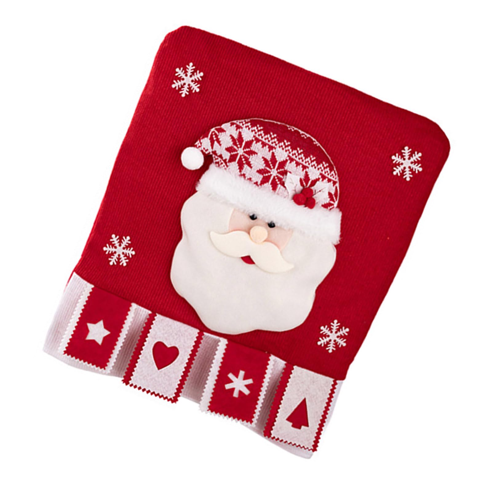 Hsioluted Stretchable Christmas Seat Cover Breathable Materials Quick Setups Portable for Living Room Dining Room Holiday Season Elastics Chair Cover