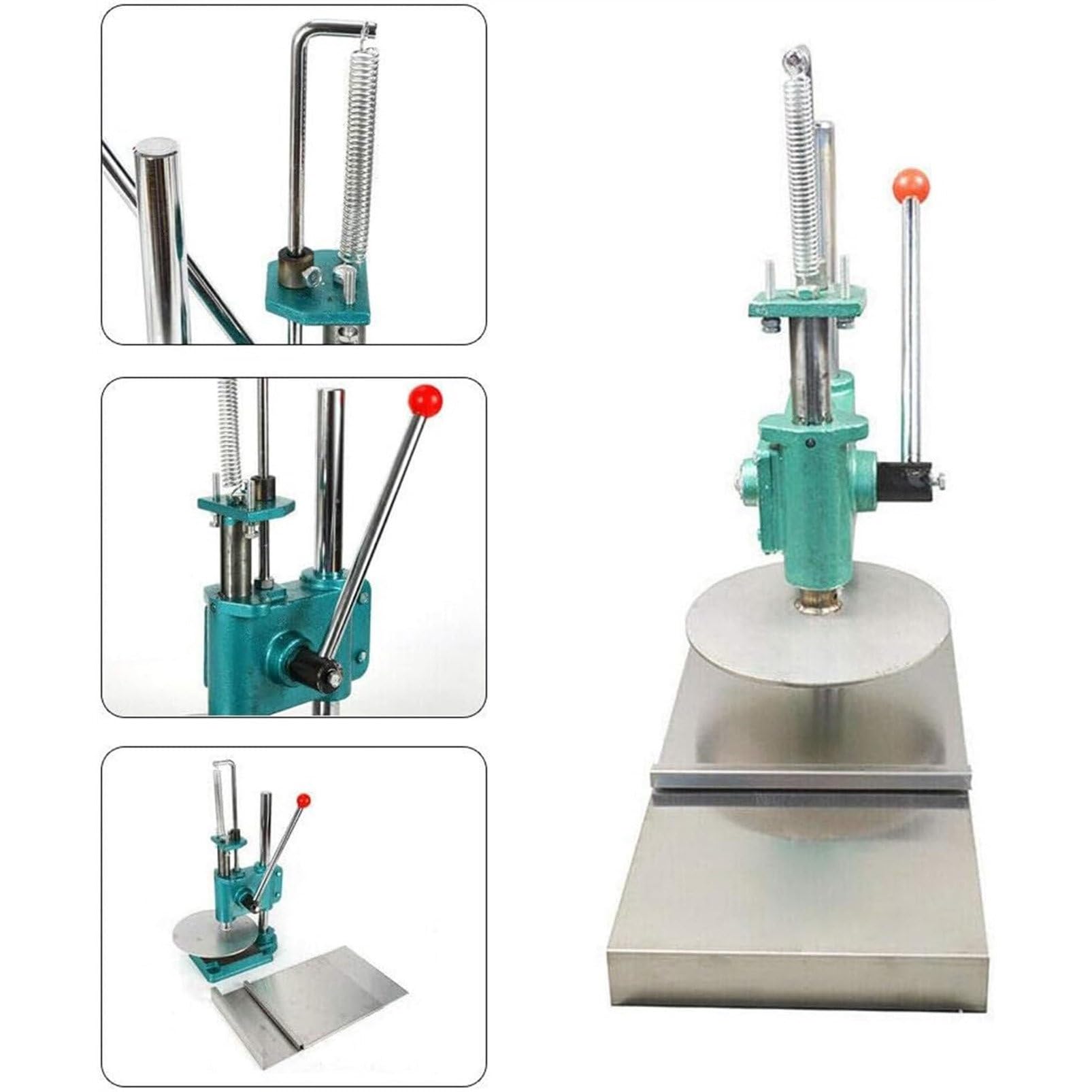 Pressa per Pizza per Uso Domestico, Pressa per Pizza Manuale, Pressa Manuale Commerciale in Acciaio Inossidabile per Pasta per Pizza, Pizzaiolo,12Cm (14Cm)