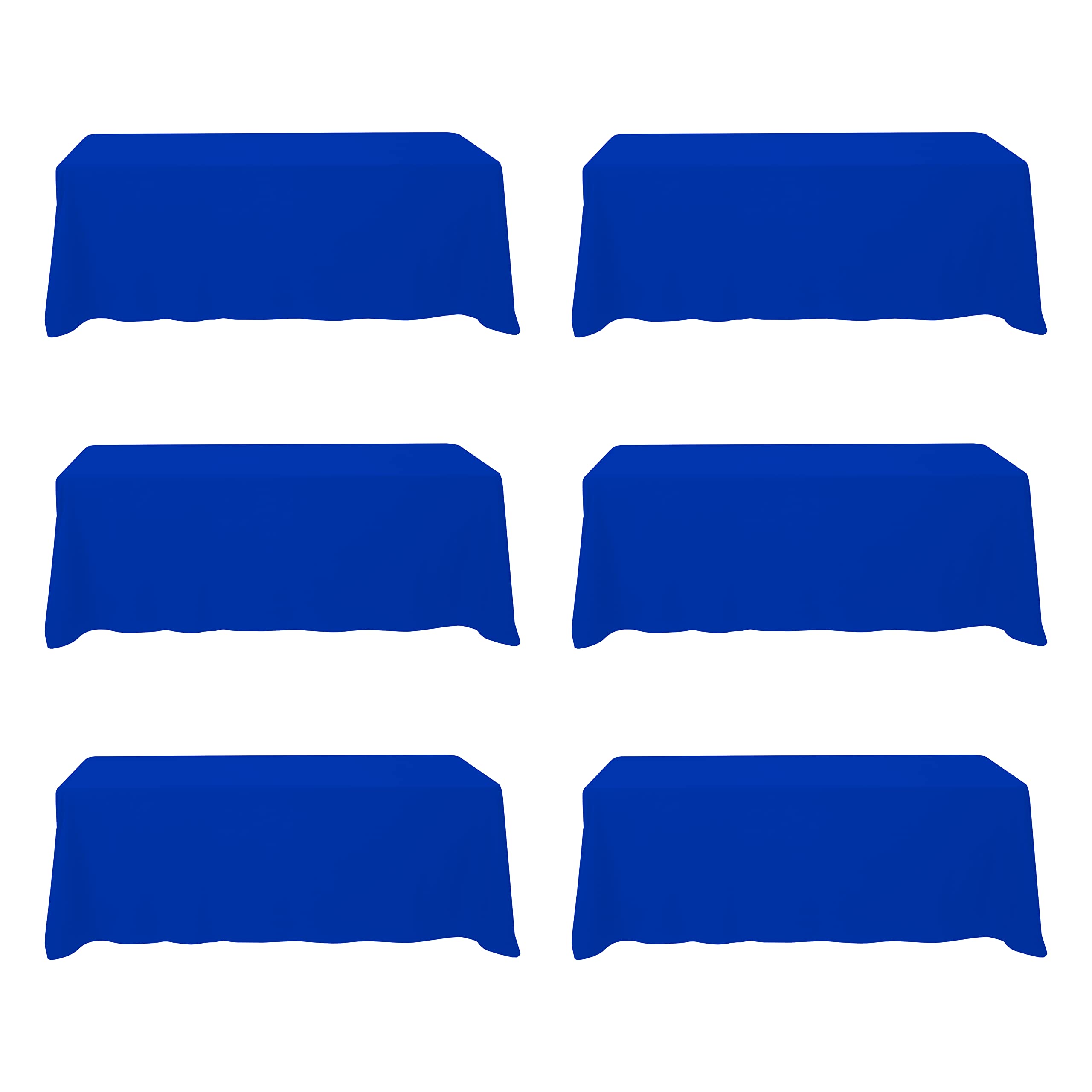BRILLMAX 6 Pack Royal Blue Tablecloths 90x156 Inch for 8ft Rectangle Tables