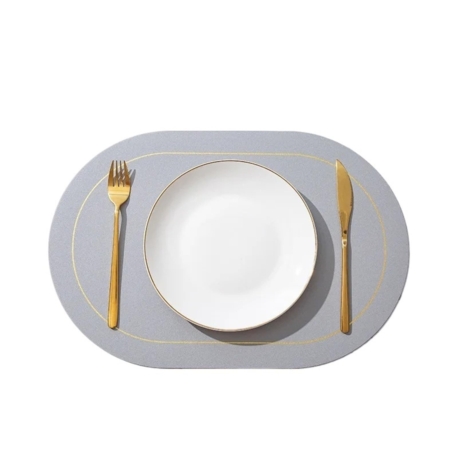 Sets de table ovales en similicuir résistants à l'huile et taches