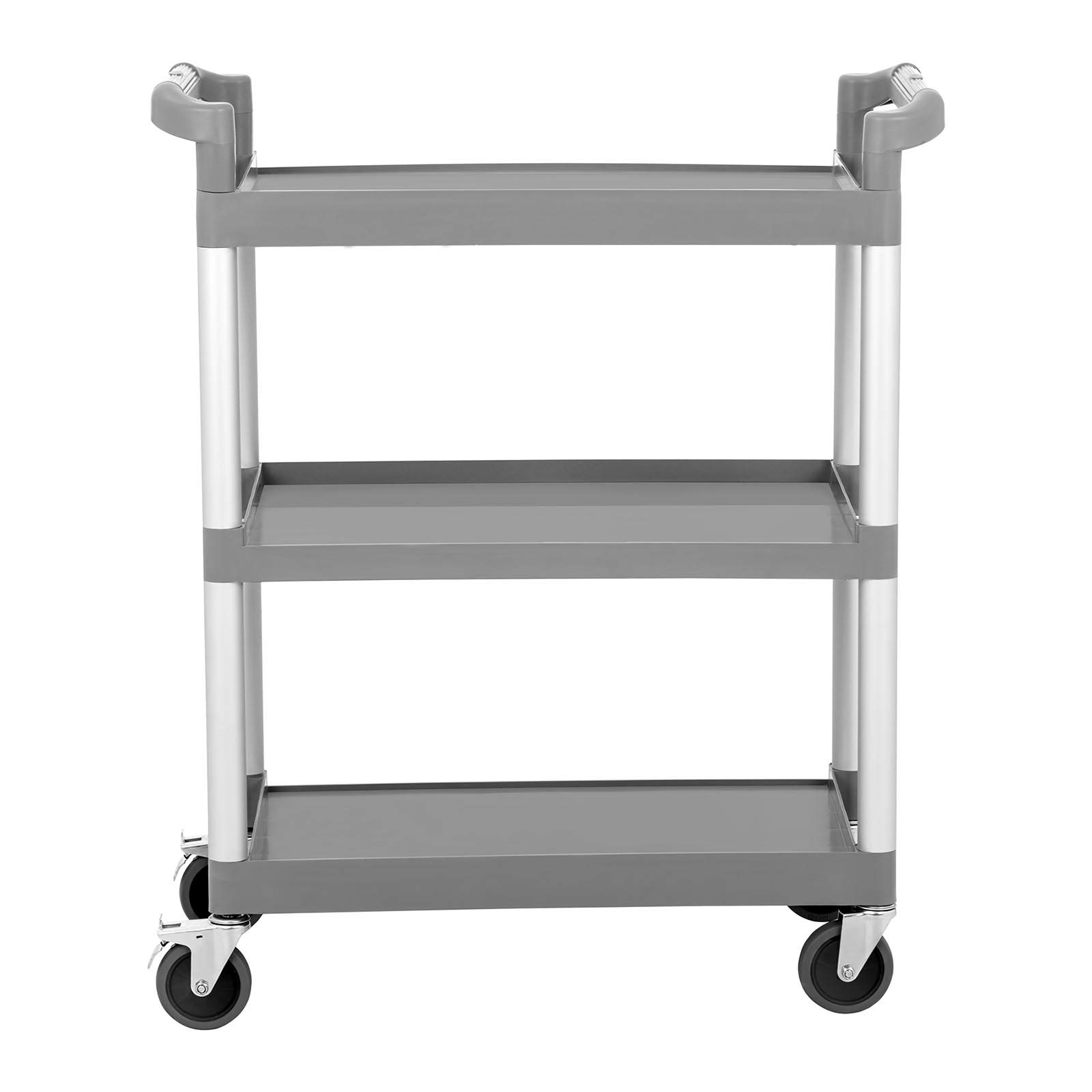 Royal Catering Chariot De Service Plastique Roulant Desserte Table Roulante Vaisselle Restaurant Hôtel RCSW-3P2 (3 Plateaux, Max. 60 kg, roulettes Pivotantes, Aluminium/Plastique)