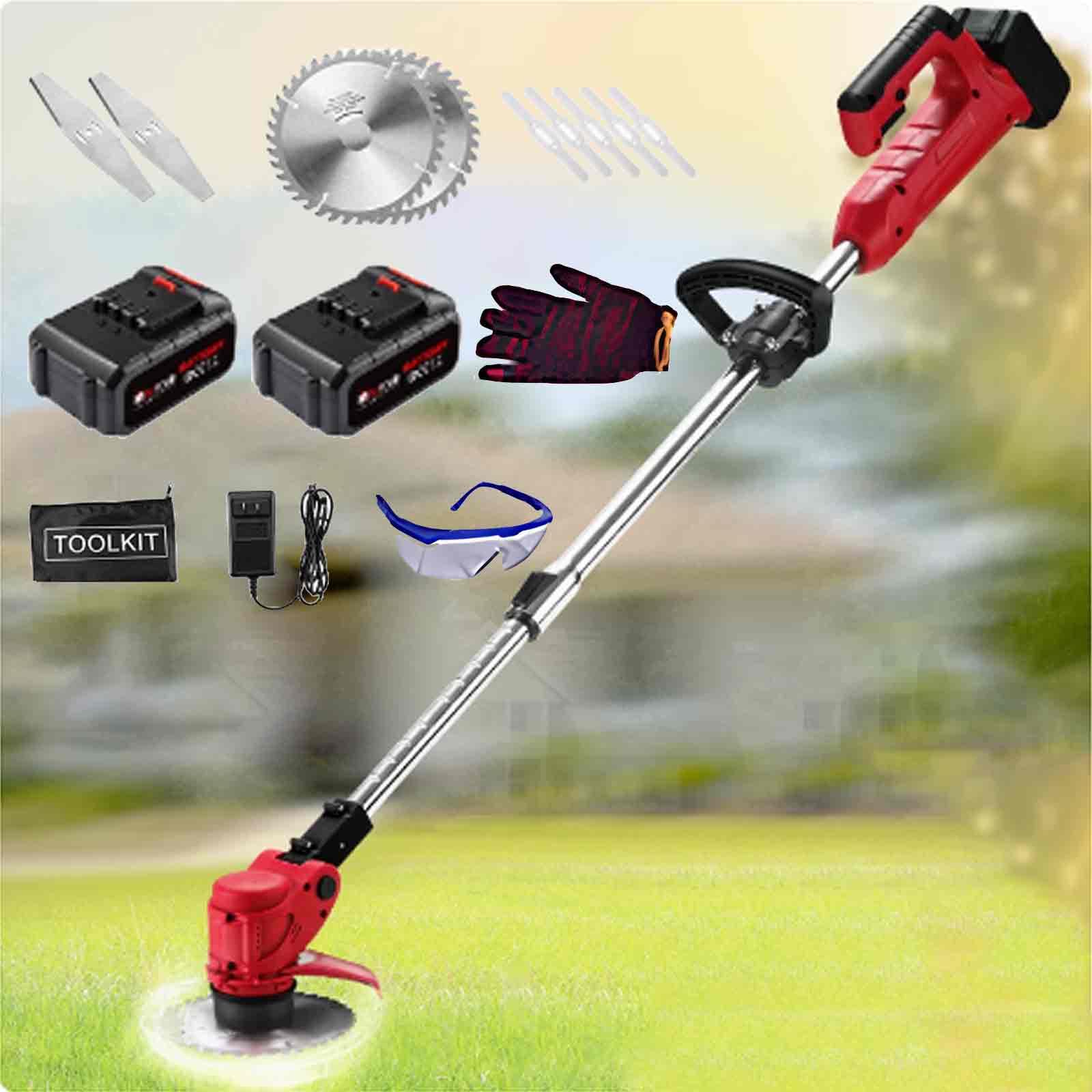 Cortacésped eléctrico a batería, pequeño, Cabezal Ajustable, Motor de Cobre de Alta Potencia sin escobillas, batería de Litio de 21 V y 3 Ah, 16 Juegos