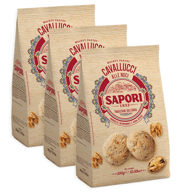 3X Sapori Cavallucci alle Noci Dolcetti con Frutta Candita, Noci, Spezie e Honey 300g