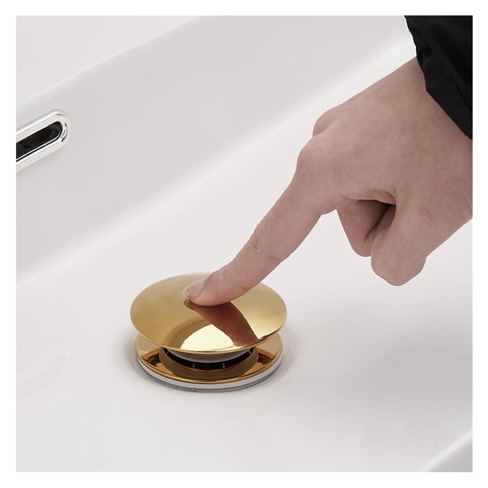 1 pièces or salle de bain bassin bouteille piège évier Siphon tuyau Kits remplacement Pop Up bouchon toilette lavabo Drain Pour Bain(Gold set No hole)