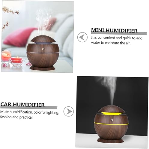 Miniatura 5 de 130ML Mini USB Air Humidifier LED Light for Home Office and Car Mushroom Design Quiet Operation for Desktop Use