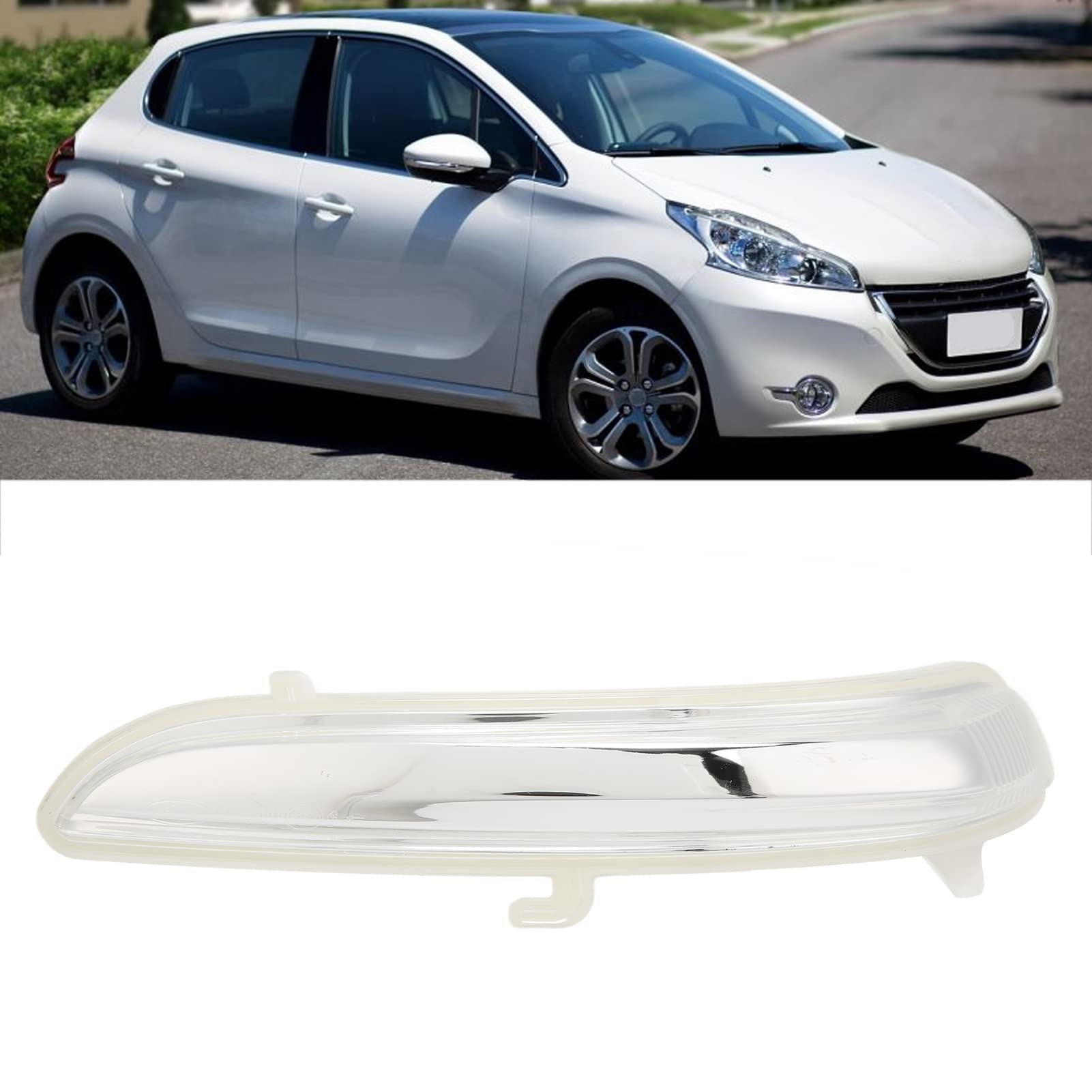 Coque De Clignotant De Rétroviseur Pour Peugeot 208 (2012-2019) - Transparente, Référence 9814464680/4880 - Paire Gauche/droite