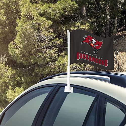 Drapeau voiture Tampa Bay Buccaneers double face fixation vitre sans trace - 7