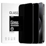Privacy Screen Protector for iPhone 15 Pro Max Tempered Glass Film, Full Coverage Edge to Edge, Anti Spy Private, 9H Hardness, 2 Pack, 6.7 Inch