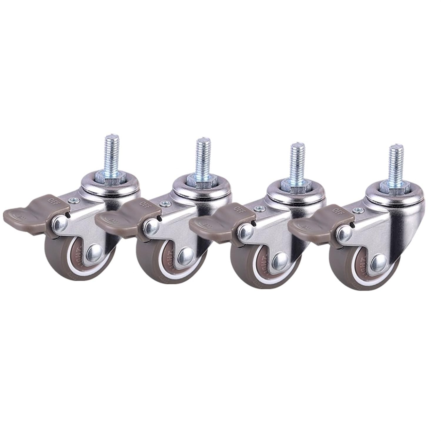 4 Pcs/Lot 1.5 Inch Casters M8 Screw Universal Wheel with Brake Crib Mute Light Furniture