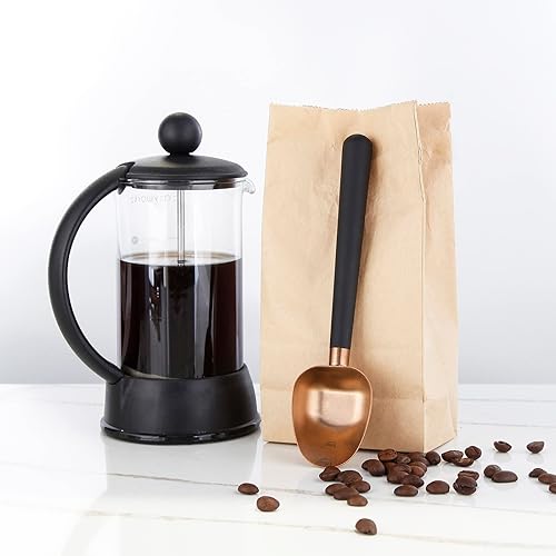 Miniatura 4 de Easyworkz Cuchara de café de acero inoxidable con mango largo y hueco, cuchara medidora de 0.27 oz para café molido y té de hojas sueltas, oro rosa