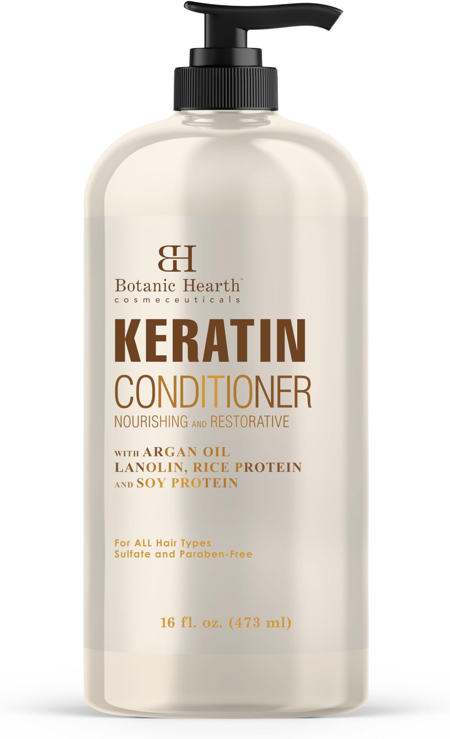 Keratin Conditioner with Argan Oil - Natural Sulphate Free Keratin Hair Treatment for Normal, Dry or Damaged Hair - All Hair Types, Women and Men, Colour Treated Hair - 470ml