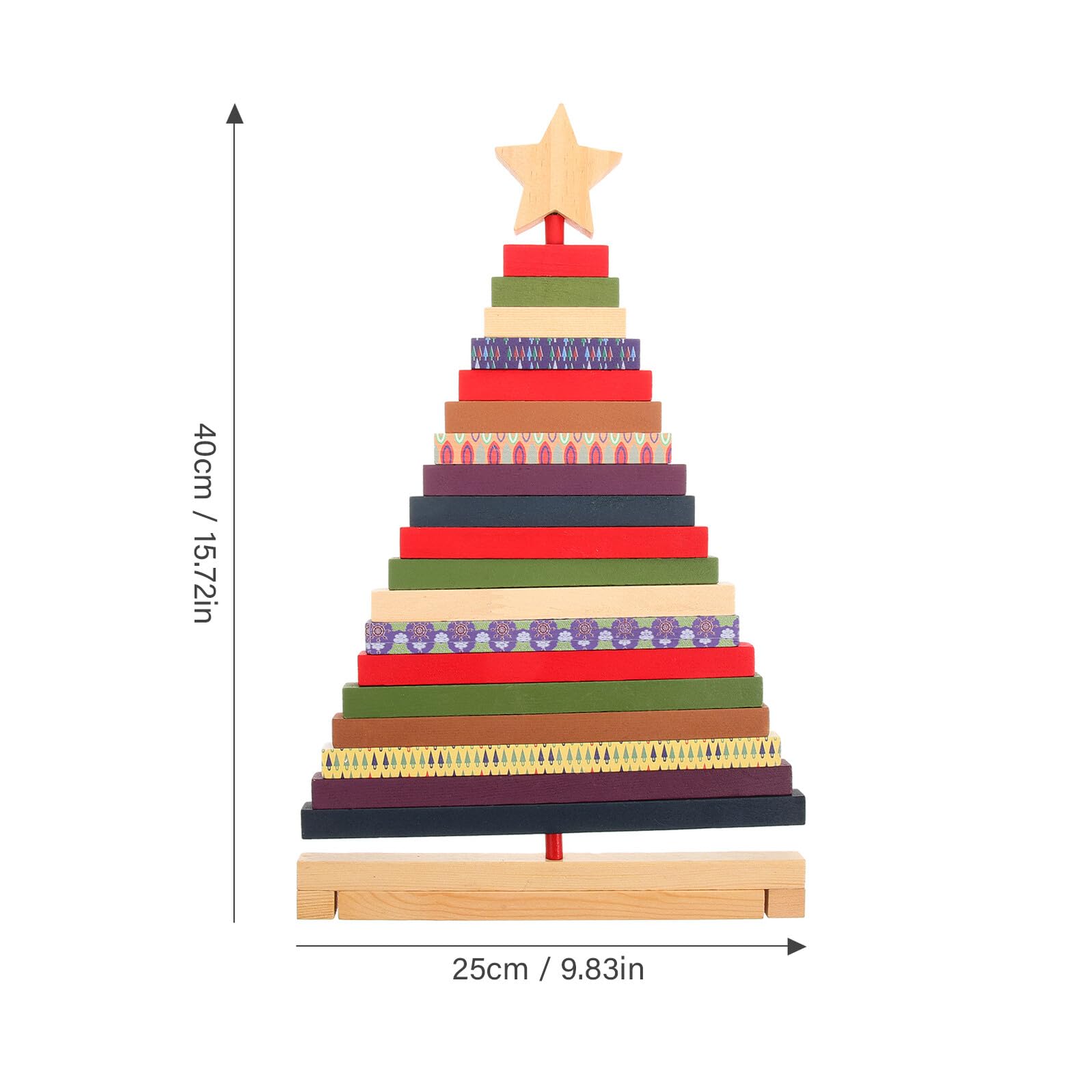 Tofficu Modelo de Árbol de Navidad de Madera Grande Giratorio para Decoración de Mesa en Oficina y Hogar, Adorno Navideño Artesanal de Madera para Festivales y Escritorio, Decoración