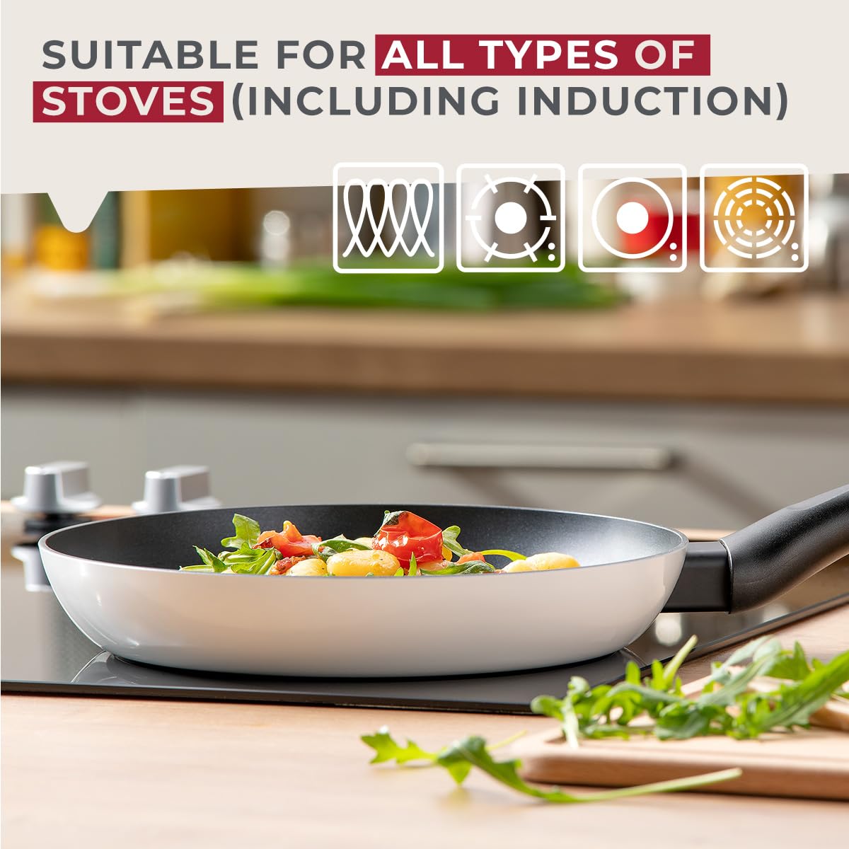 Fackelmann ARCADALINA 24cm Frying Pan, Recycled Aluminium, Non-Toxic Non-Stick PFAS Free Ceramic Coating - Image 3