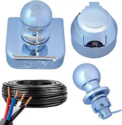 Kit Para Engate Reboque Bola 50mm Capa 90mm Tomada