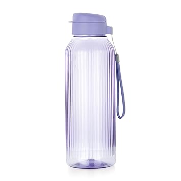 ATTRO Linear 1.5 L BPA-Free Plastic Water Bottle with Leak-Proof Flip-Top Cap, Easy to Carry Nylon Strap and Stylish Color for Daily Hydration- Purple - image, photos