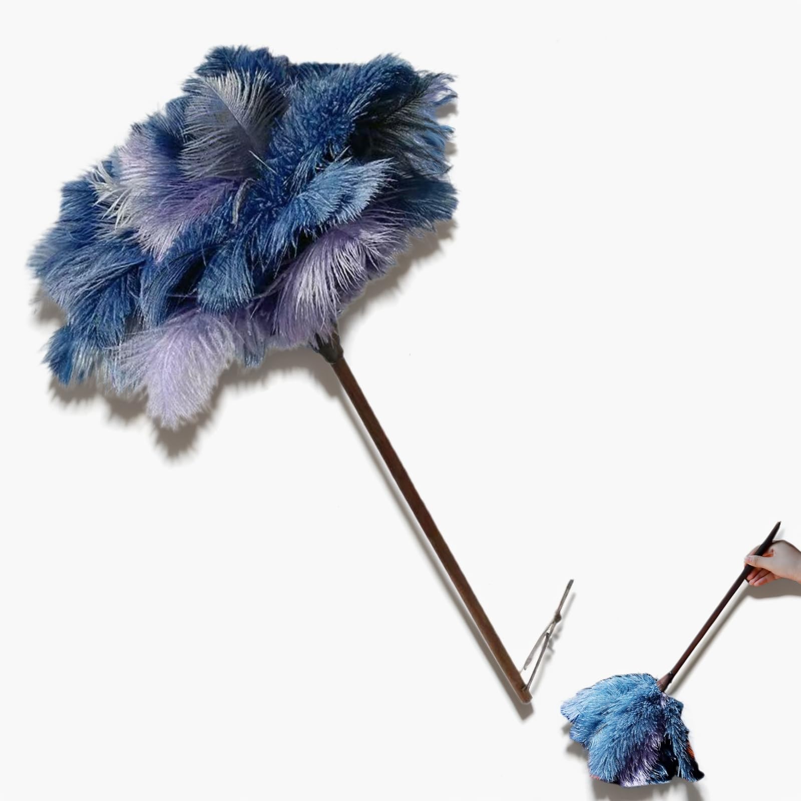 Unique Ostrich Feather Duster with Wood Handle Effortless Elegance with Premium Reusable Design,Cleaning of Delicate Items, Antiques and Electronics,for Kitchen Office Ostrich Feathers Home Decor (M)