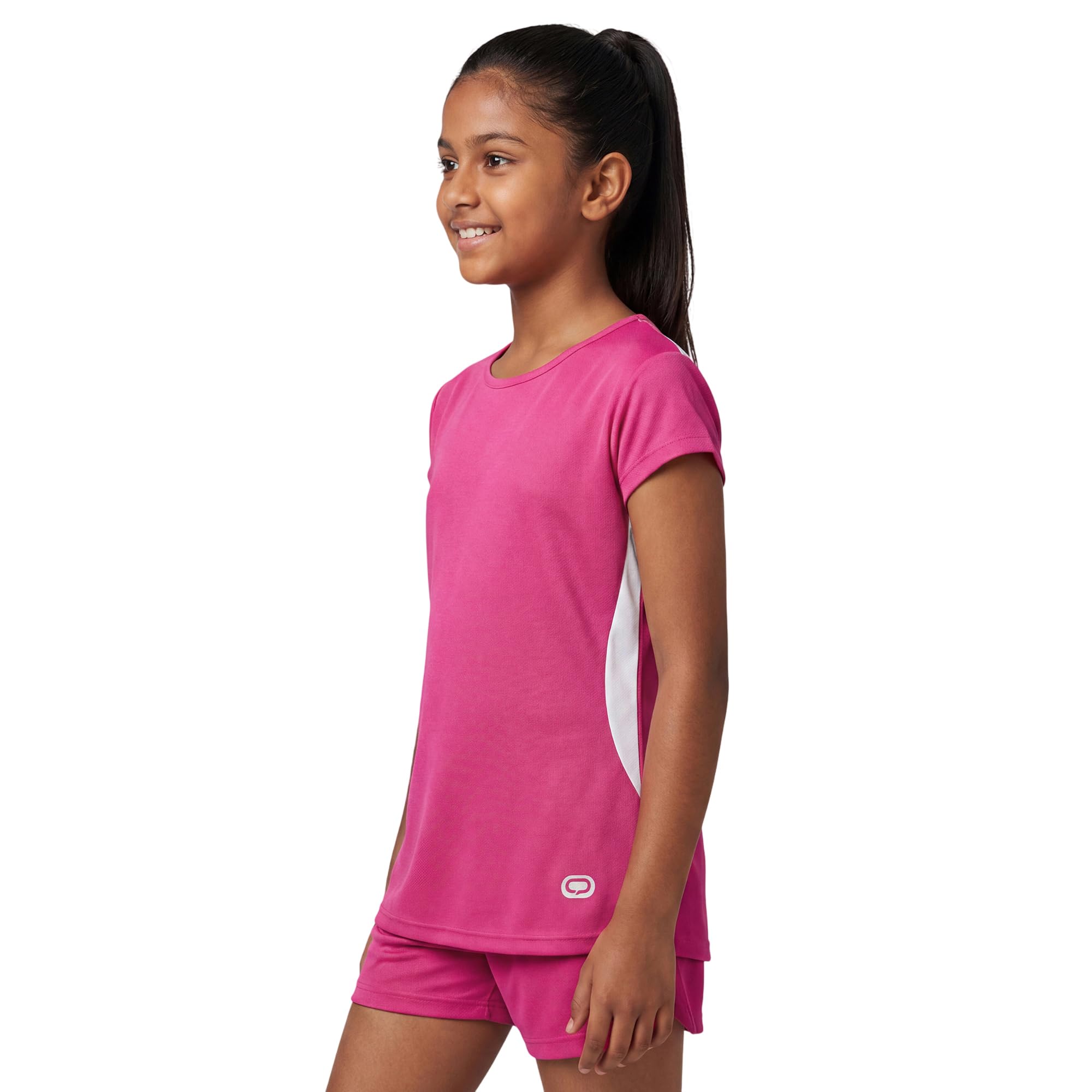 Qiddo Sports Girls T-Shirt | Pink | 6-7 Years | Solid Colour Design | Dry Fit | Moisture-Wicking | Fast Dry | Girls Sportswear | Kids Sportswear | Activewear Tee | Sports Jersey | Breathable 3
