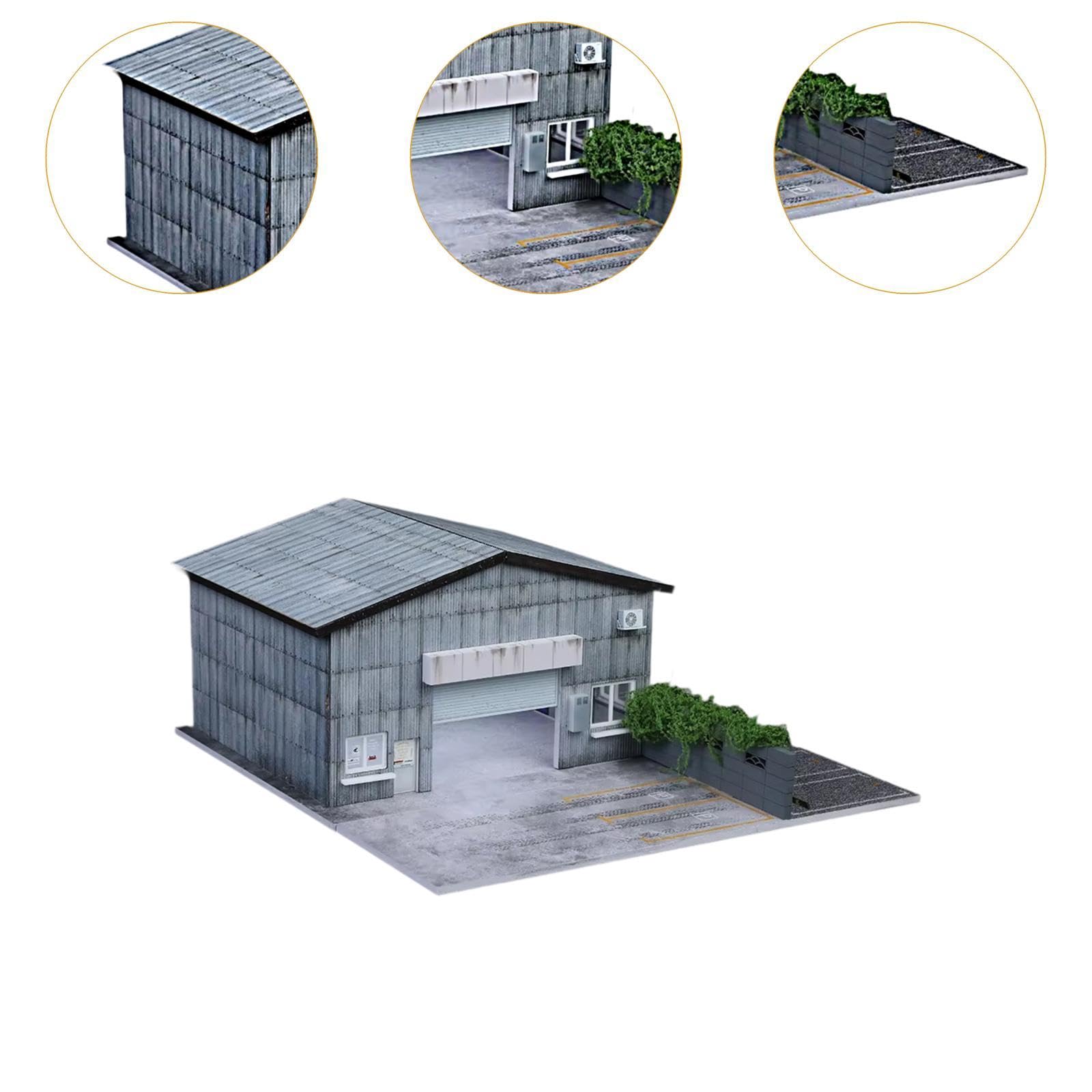 1 Pezzo 1 64 Diorama Modello Garage Parcheggio Scena Fabbrica Edificio Modello Garage Diorama Simulazione con LED Struttura in PVC PP