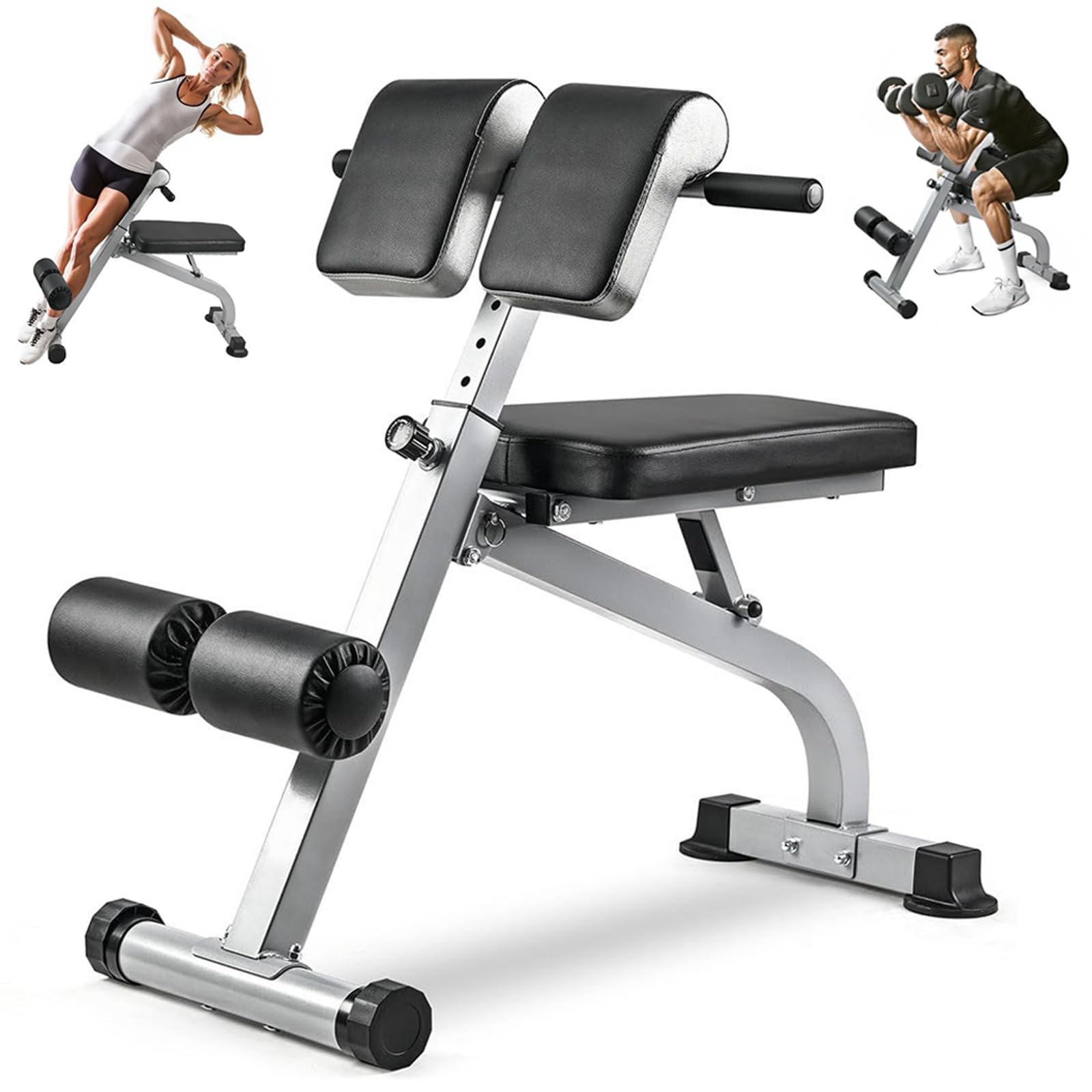 AYCDL Foldable Roman Chair, 8 Adjustable Heights for Versatile Workouts, Hyperextension Abs Training, Supports 400Lbs, Ideal for Home Gyms