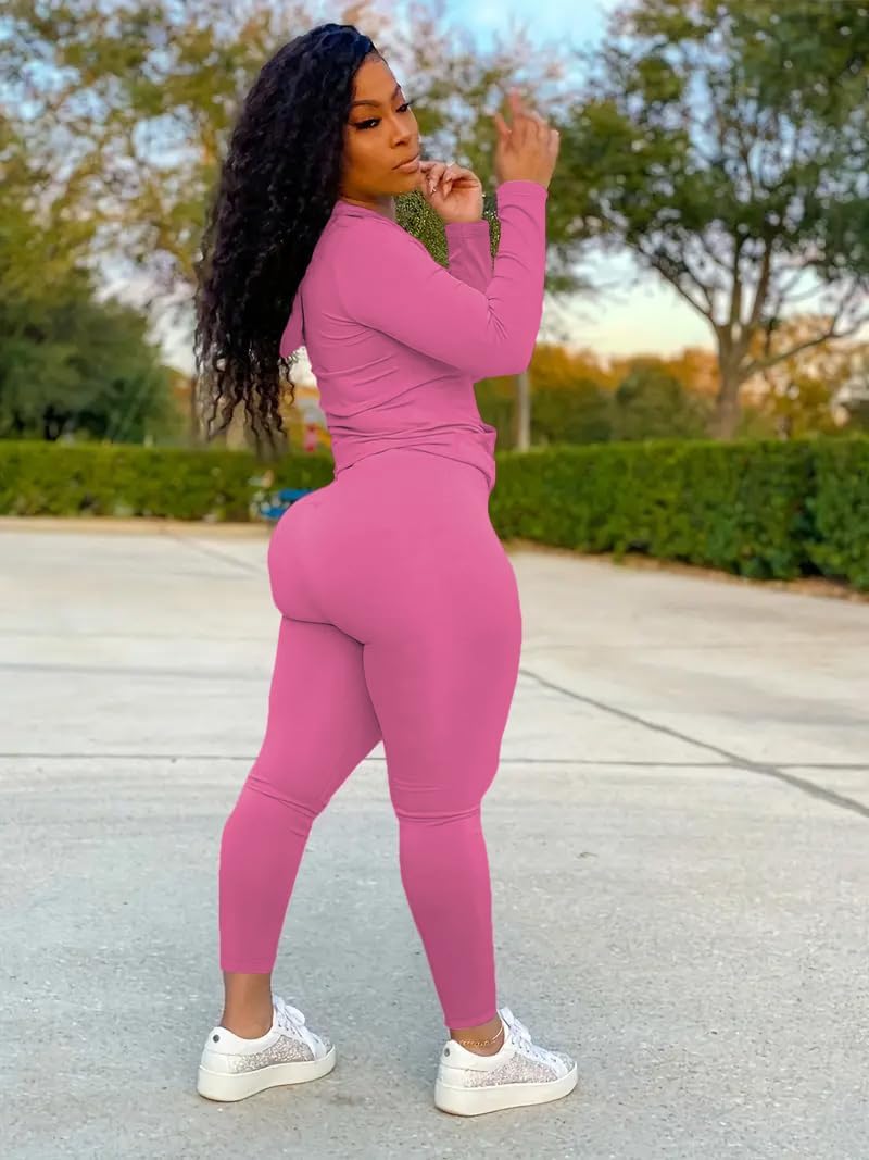 Mrskoala Two Piece Outfits For Women Workout Sets Long Sleeve Sweatsuit Tracksuits - Image 2