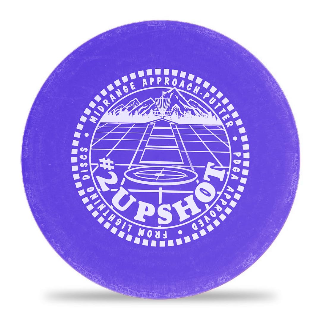 Lightning Discs Sure Grip Plastic #2 Upshot Putter Golf Disc | 170-175 Grams Beginner Midrange | Stable Straight Line Shots