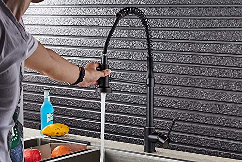 Robinets d'évier de cuisine mitigeur pivotant avec douchette extractible - 4