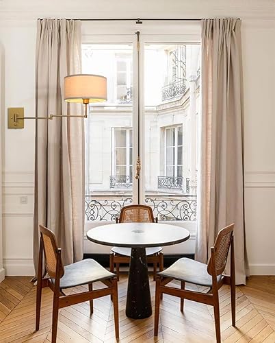 Miniatura 9 de Aplique de pared con cable enchufable de tela vintage, lámpara de pared con brazo oscilante para interiores con interruptor de encendidoapagado,