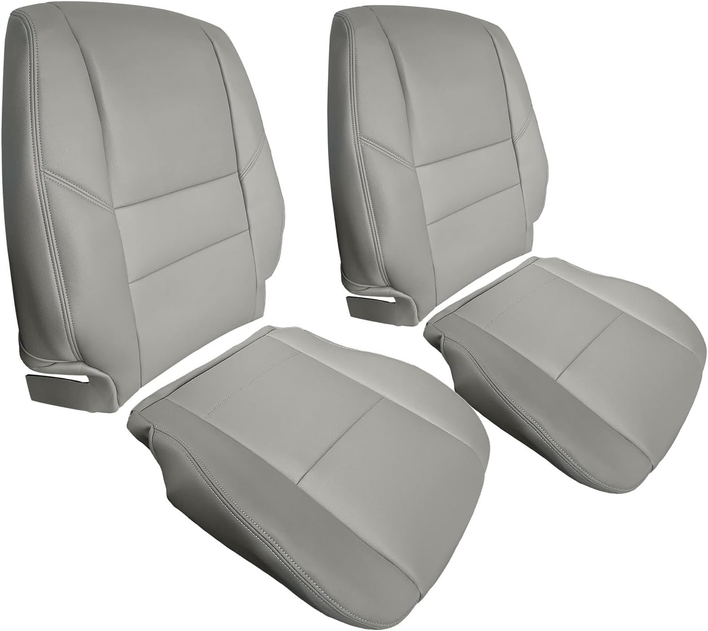 4 Pcs Gray Leather Microfiber Seat Covers Replacement for Tundra 2000 2001 2002 2003 2004 Replacement for Sequoia 2000 2001 2002 2003 2004 2005 2006 2007 Front Driver and Passenger Side