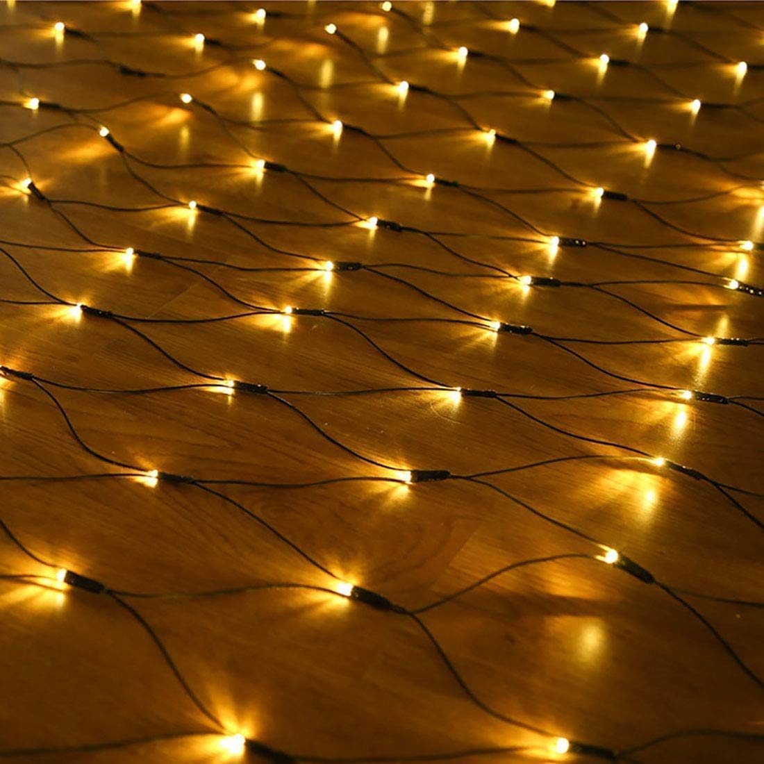200LED Solar Lichternetz Außen,KINGCOO Wasserdicht 3x2m Solar Mesh Net Fee Lichterkette 8Modi Lichtervorhang Weihnachtsbeleuchtung für Garten Partydekoration Geburstag Hochzeit Wohnzimmer (Warmweiß-1)