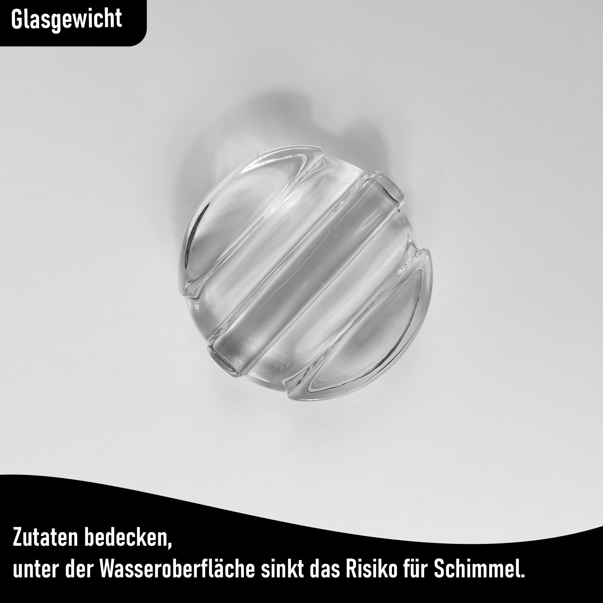 Fermentationskit Basic (1L Wide Mouth) – Gärset für Sauerkraut & Kimchi – Fermentierglas mit Gärspund-Deckel & Glasgewicht – Das Einstiegs-Set
