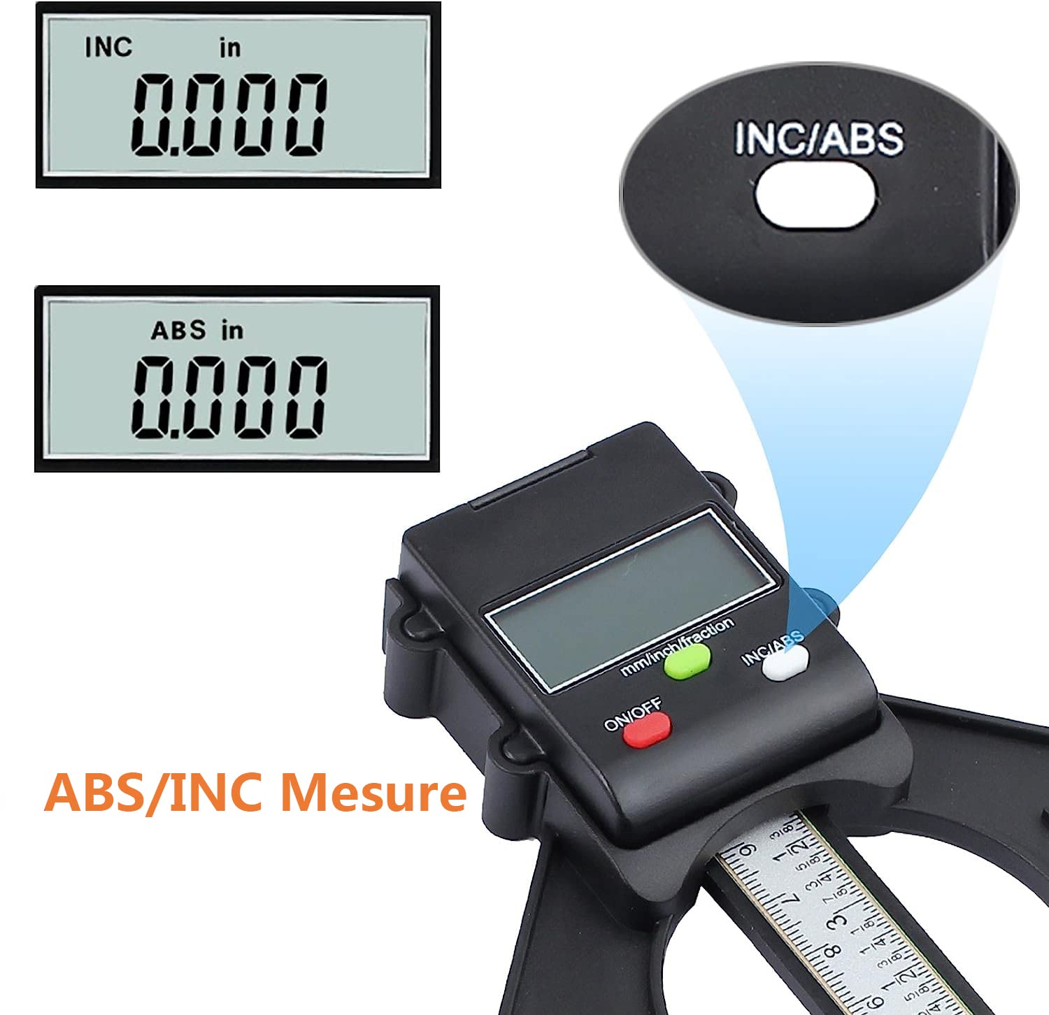 Proster Profondimètre Numérique Jauge de Hauteur 80mm/3.14in avec Batterie Précision de 0.10mm/0.004in avec Fonction ABS/INC Mesure de Hauteur/Profondeur pour Menuiserie Bois Scie à Table