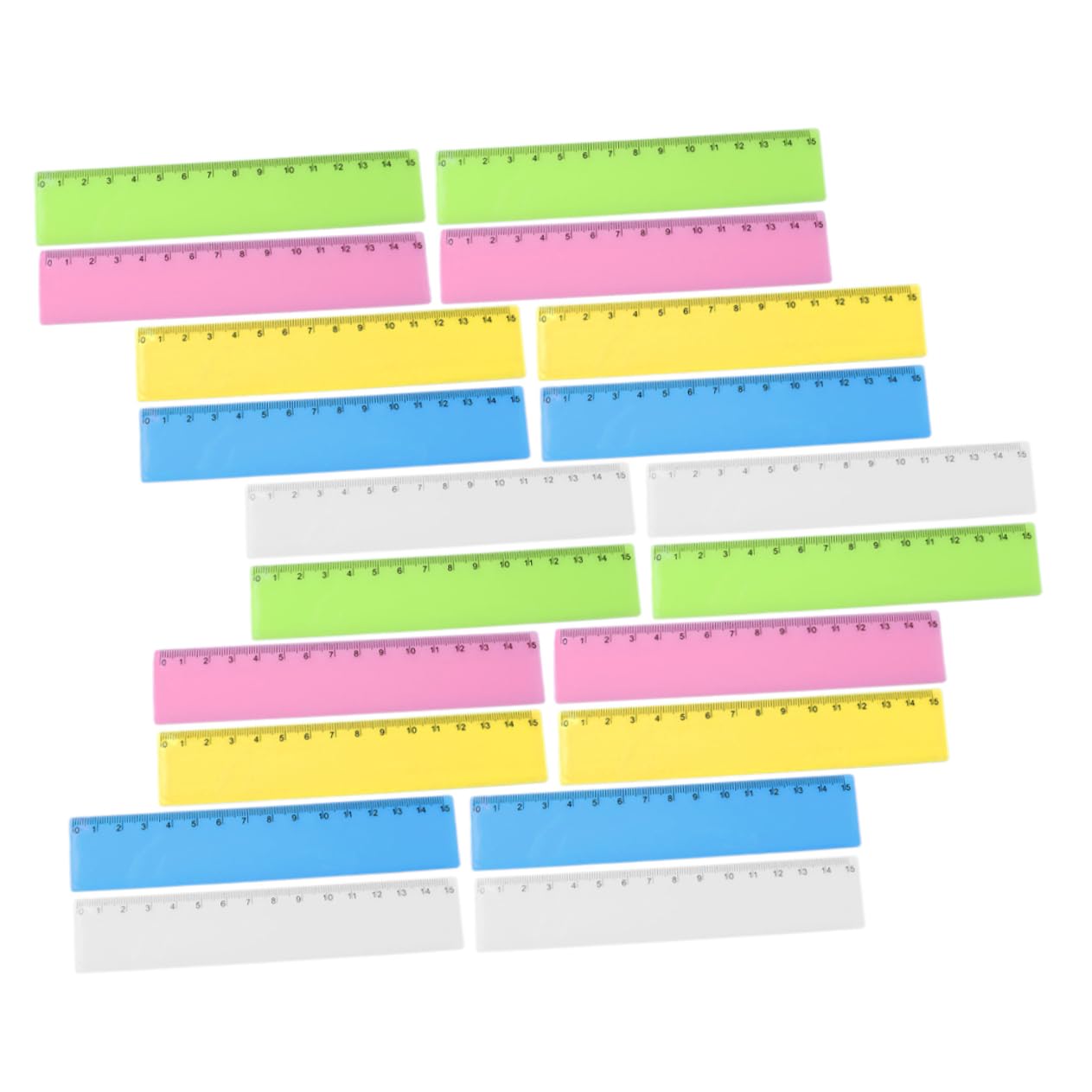 Lot De 5 Règles Multifonctions Droites Pour Lécole Le Bureau La Maison Légères Et Portables En Plastique 25 Pièces X 5
