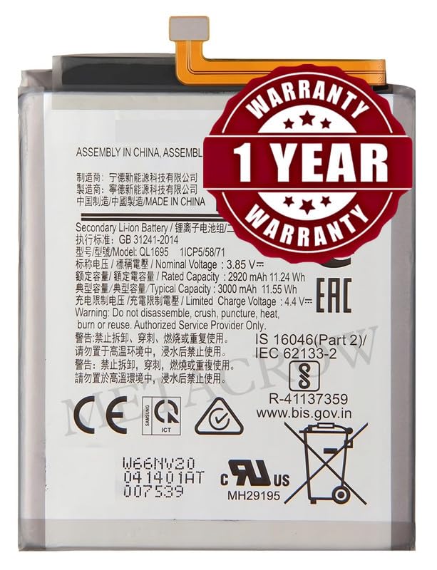 Image of Original QL1695 Battery Compatible for Samsung Galaxy A01 (SM-A015F) - (3000mAh) - 1 Year Warranty JK1