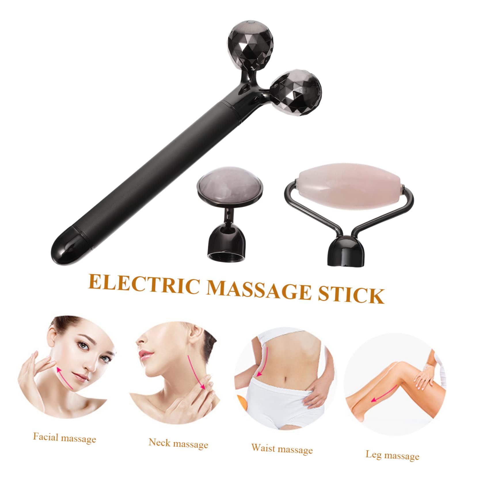 Rodillo Facial Eléctrico de Jade Negro para Rostro