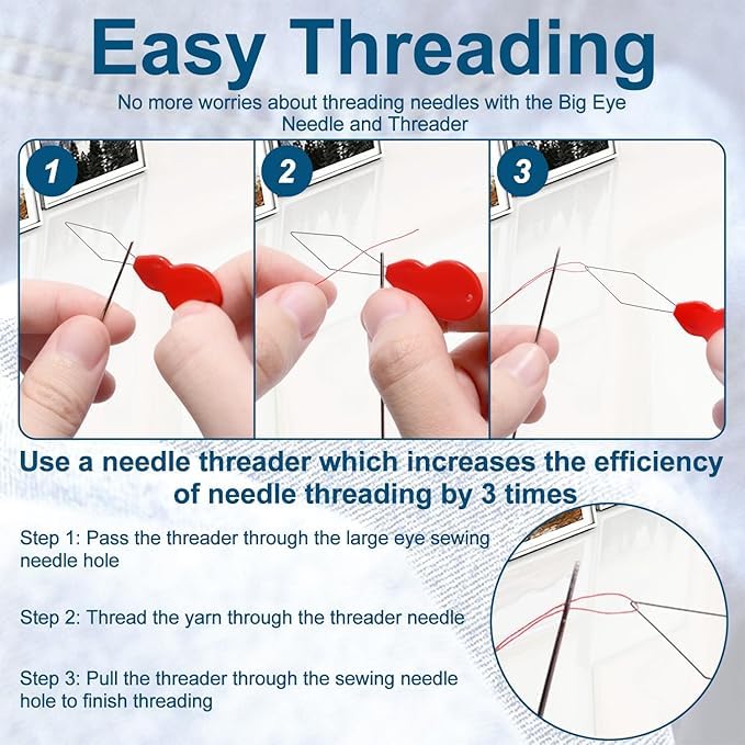 URBANMAC Hand Sewing Needles Set – 24Pcs Stainless Steel Needles with 5 Needle Threaders & Plastic Storage Tube – Assorted Sizes for Hand Stitching, Embroidery, Darning & DIY Crafts Accessories, 6 Assorted Sizes 1