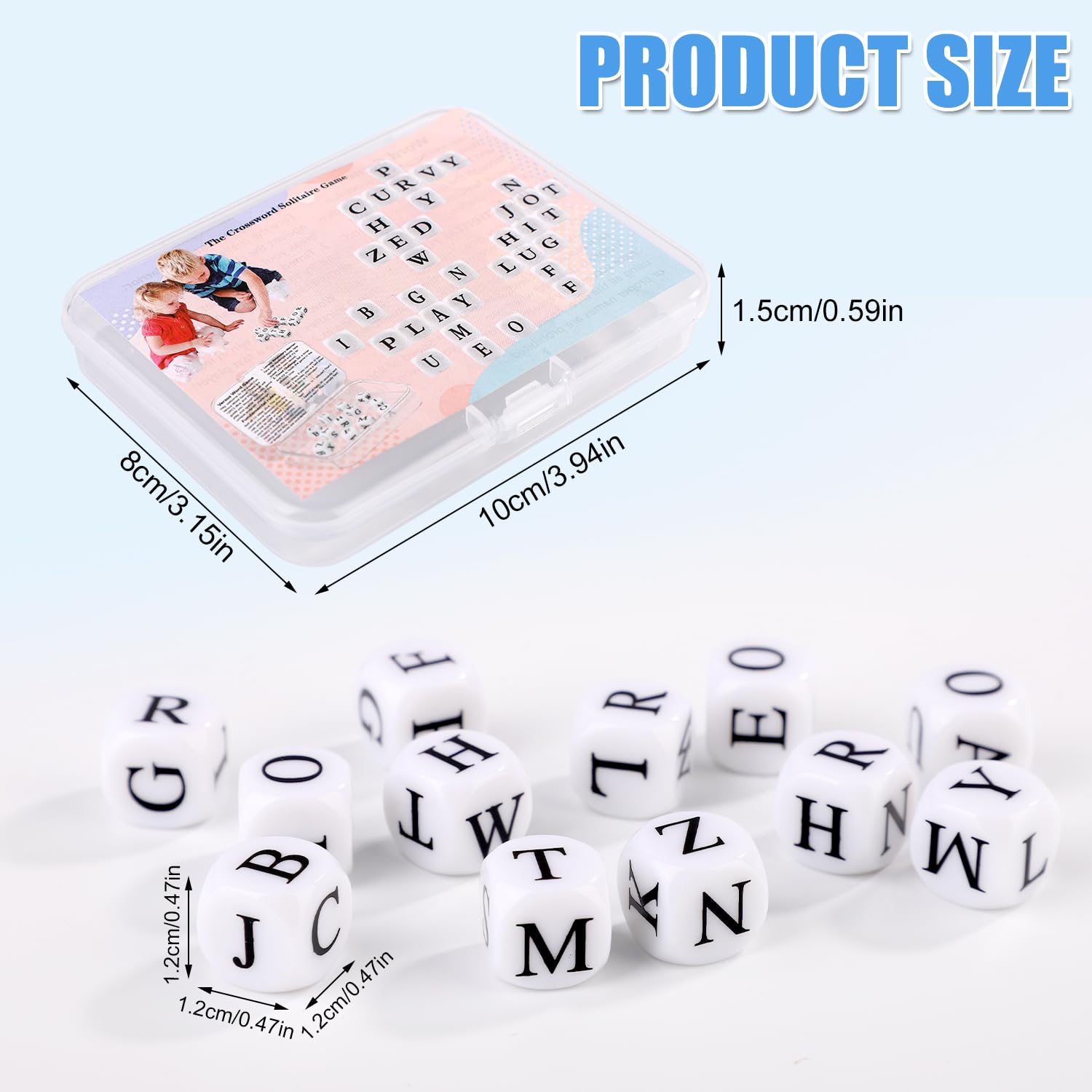 Gioco Da Tavolo Cruciverba Con Dadi - 12 Dadi Alfabetici In Acrilico Per Giochi Di Parole - Foto 11