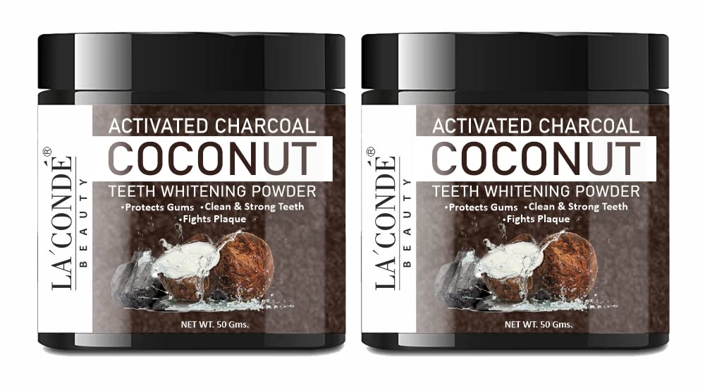 La'Conde Coconut Activated Charcoal Powder for Teeth Lightening - 50gm | Teeth Lightening Charcoal Powder for Fresh Breathe & Enamel Safe Teeth Pack of 2-image-10