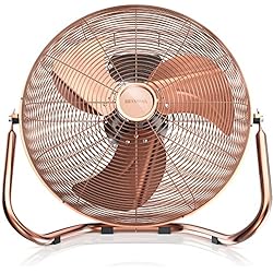 Ventilador Mondial 30Cm Brandson – Ventilador de sobremesa - 30 cm de diámetro - Ventilador de mesa silencioso - Ventilador de estilo retro - 48 Watt – vintage – Ventilador de alta velocidad - de color cobre