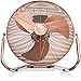 Brandson - Windmaschine Retro Stil - Ventilator in Kupfer - Standventilator 30cm - Tischventilator Bodenventilator - hoher Luftdurchsatz robuster Stand - stufenlos neigbarer Ventilatorkopf - Kupfer