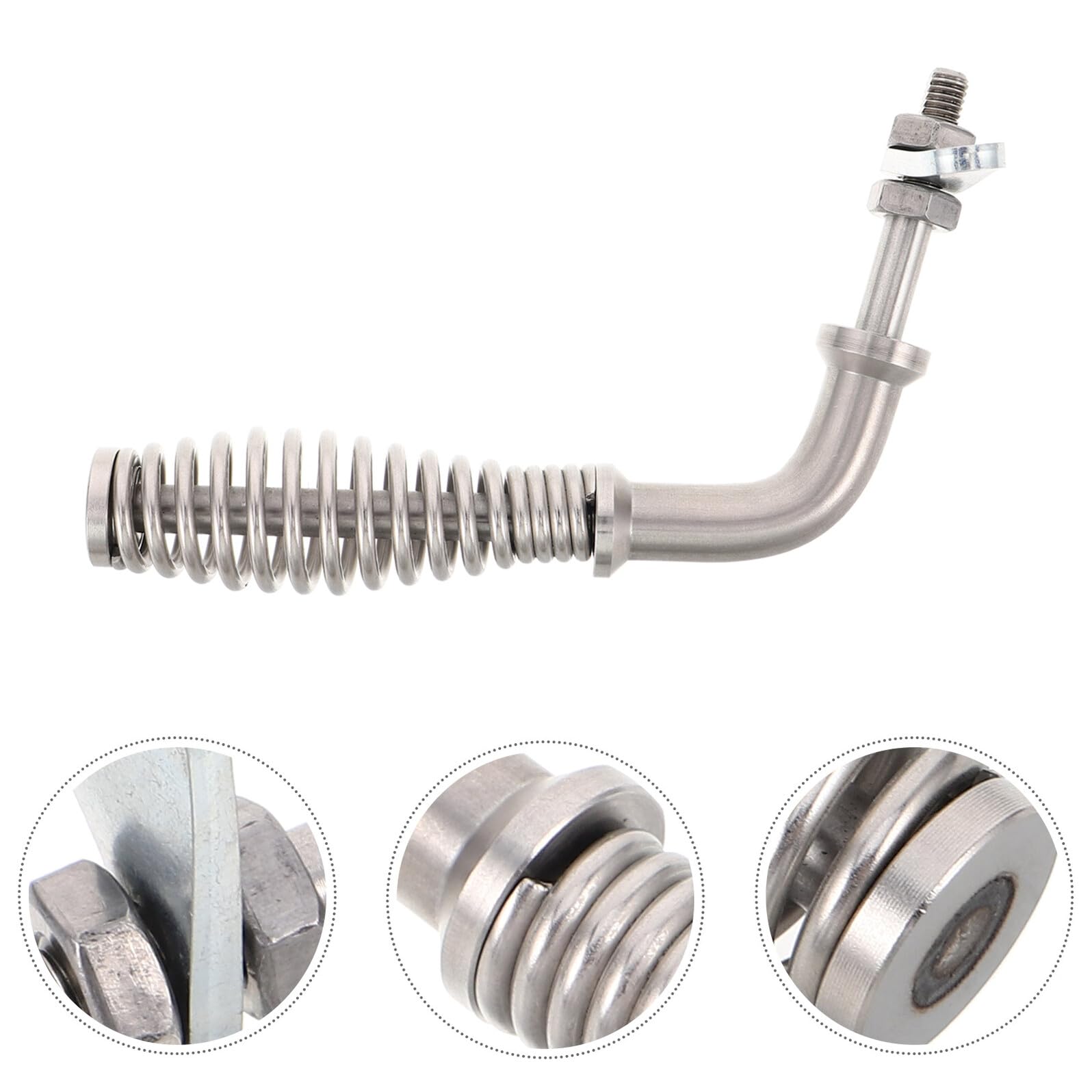 Maniglia a Molla per Stufa in Acciaio Inox, Sostituzione | Porta del Stufa e Griglia Barbecue, Impugnatura Ergonomica Resistente al Calore, Montaggio Semplice, Argento