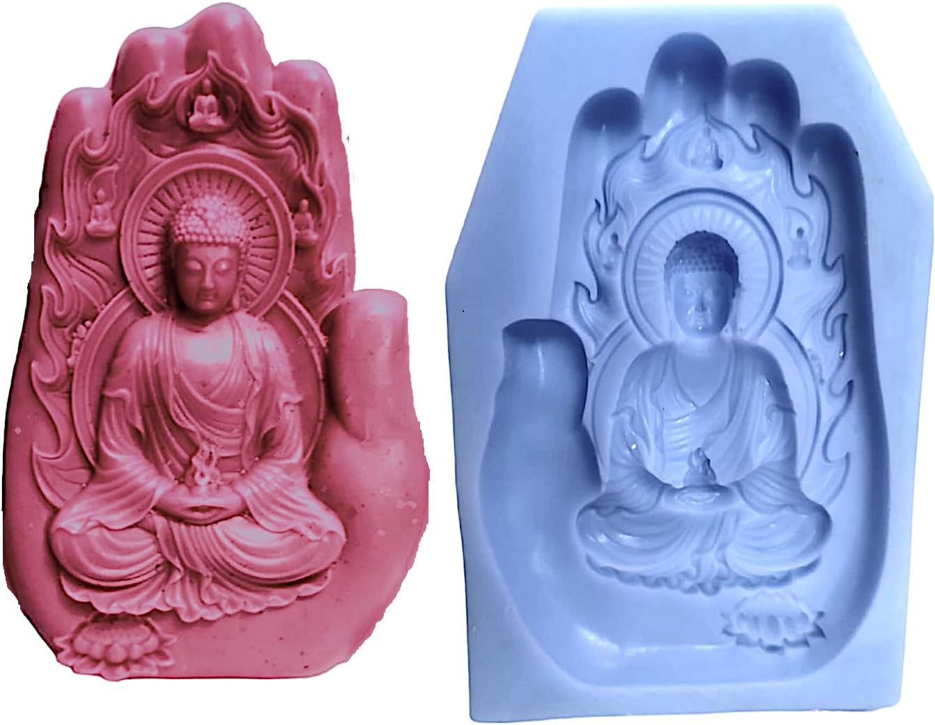 ANF Palm Buddha Pattern Silicone Mold DIY Resin Cement Flexible and Reusable Silicone Mold